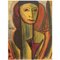 Dorlen Court, Mischtechnik auf Papier, Kubistisches Frauenporträt, 1971 1