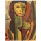 Dorlen Court, Mixed Media on Paper, Cubist Portrait of a Woman, 1971, Image 1