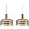 Mid-Century Swedish Pendants in Brass by Hans-Agne Jakobsson, Set of 2, Image 1