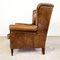Vintage Worn Sheep Leather Wingback Armchair, Image 6