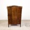 Vintage Worn Sheep Leather Wingback Armchair, Image 4