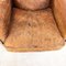 Vintage Worn Sheep Leather Wingback Armchair 13