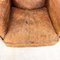 Vintage Worn Sheep Leather Wingback Armchair, Image 13