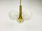 Mid-Century Golden 3-Arm Space Age Chandelier from Kaiser, 1960s, Germany, Image 4