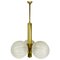 Mid-Century Golden 3-Arm Space Age Chandelier from Kaiser, 1960s, Germany 1