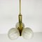 Lámpara de araña era espacial Mid-Century dorada de tres brazos de Kaiser, años 60, Alemania, Imagen 2
