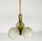 Mid-Century Golden 3-Arm Space Age Chandelier from Kaiser, 1960s, Germany, Image 2