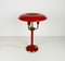 Lámpara de mesa italiana roja con tres brazos, años 60, Italia, Imagen 5