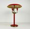 Lámpara de mesa italiana roja con tres brazos, años 60, Italia, Imagen 7