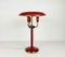 Rote italienische Tischlampe mit 3 Armen im Stil von Stilnovo, 1960er, Italien 6