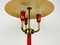 Red Italian Table Lamp with 3 Arms in the Style of Stilnovo, 1960s, Italy 4