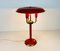 Lámpara de mesa italiana roja con tres brazos, años 60, Italia, Imagen 3