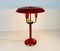 Red Italian Table Lamp with 3 Arms in the Style of Stilnovo, 1960s, Italy, Image 3