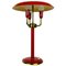 Lámpara de mesa italiana roja con tres brazos, años 60, Italia, Imagen 1