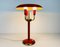 Lampada da tavolo rossa a tre braccia, Italia, anni '60, Immagine 2