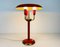 Rote italienische Tischlampe mit 3 Armen im Stil von Stilnovo, 1960er, Italien 2