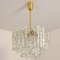 Brass Two-Tiered Ice Glass Pendant Chandeliers from Kalmar, 1970s, Set of 2, Image 3