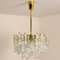 Brass Two-Tiered Ice Glass Pendant Chandeliers from Kalmar, 1970s, Set of 2 10