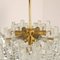 Brass Two-Tiered Ice Glass Pendant Chandeliers from Kalmar, 1970s, Set of 2 4