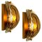 Brass and Brown Glass Hand Blown Murano Glass Wall Lights by J. Kalmar for Isa, Set of 2 2