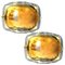 Brass and Brown Glass Hand Blown Murano Glass Wall Lights by J. Kalmar for Isa, Set of 2 1