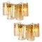 Large Massive Glass Wall Sconces in the Style of Kalmar, Set of 2 1