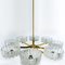 Large Brass Chandelier with 8 Icicle Glass Shades from Doria, 1960s 17