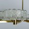 Großer Messing Kronleuchter mit 8 Eiszapfen Glasschirmen von Doria, 1960er 4