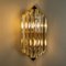 Venini Style Murano Glass and Gilt Brass Sconces, Italy, Set of 2 5