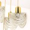 Cascading Textured Glass and Brass Chandelier, Austria, 1960s 6