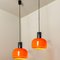 Orange Blown Pendant Lights from Peill & Putzler, 1970s, Set of 2 4