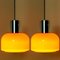 Orange Blown Pendant Lights from Peill & Putzler, 1970s, Set of 2 2