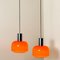 Orange Blown Pendant Lights from Peill & Putzler, 1970s, Set of 2 5