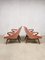 Mobilier de Salon Mid-Century en Velours Rose, Danemark, Set de 2 8