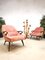 Mobilier de Salon Mid-Century en Velours Rose, Danemark, Set de 2 4