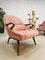 Mid-Century Danish Living Room Set in Pink Velvet, Set of 2 2