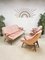 Mid-Century Danish Living Room Set in Pink Velvet, Set of 2 1
