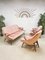 Mid-Century Danish Living Room Set in Pink Velvet, Set of 2, Image 1