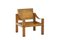 Lounge Chair in Leather and Elm by Pierre Chapo, 1960s, Image 1