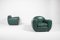 Art Deco Style Lounge Chairs in Green Leather, Denmark, 1960s, Image 4