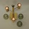 Norwegian Brass Candleholder with 3 Arms & Green Glass from Colseth, 1960s 6