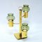 Norwegian Brass Candleholder with 3 Arms & Green Glass from Colseth, 1960s 2