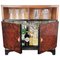 Art Deco Mid-Century Regency Italian Walnut, Burl & Mirror Dry Bar or Cabinet, 1950s, Image 1