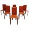 Red Leather Dining Chairs from De Couro Brazil, 1980s, Set of 6, Image 1