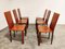 Red Leather Dining Chairs from De Couro Brazil, 1980s, Set of 6, Image 4
