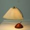 Lampe de Bureau Scandinave Moderne en Teck et Laiton avec Abat-jour en Papier 4