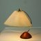 Moderne skandinavische Tischlampe aus Teak & Messing mit Lampenschirm aus Papier 4