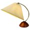 Moderne skandinavische Tischlampe aus Teak & Messing mit Lampenschirm aus Papier 1