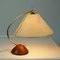 Scandinavian Modern Teak and Brass Table Lamp with Paper Lampshade, Image 5