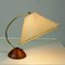 Moderne skandinavische Tischlampe aus Teak & Messing mit Lampenschirm aus Papier 3
